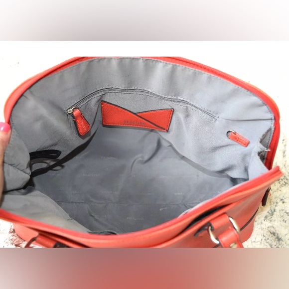 Kenneth Cole Shoulder Bag Out pocket/security pocket ORANGE EXCELLENT CONDITION - Picture 2 of 5